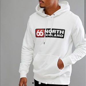 66 North Logn Hoodie in White size XL